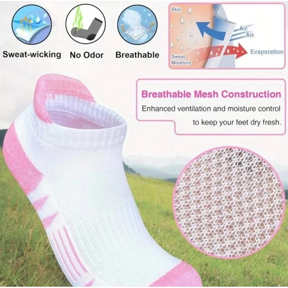 Colorful Athletic Women's Tab Socks 4 PACK Low Cut High Quality NEW